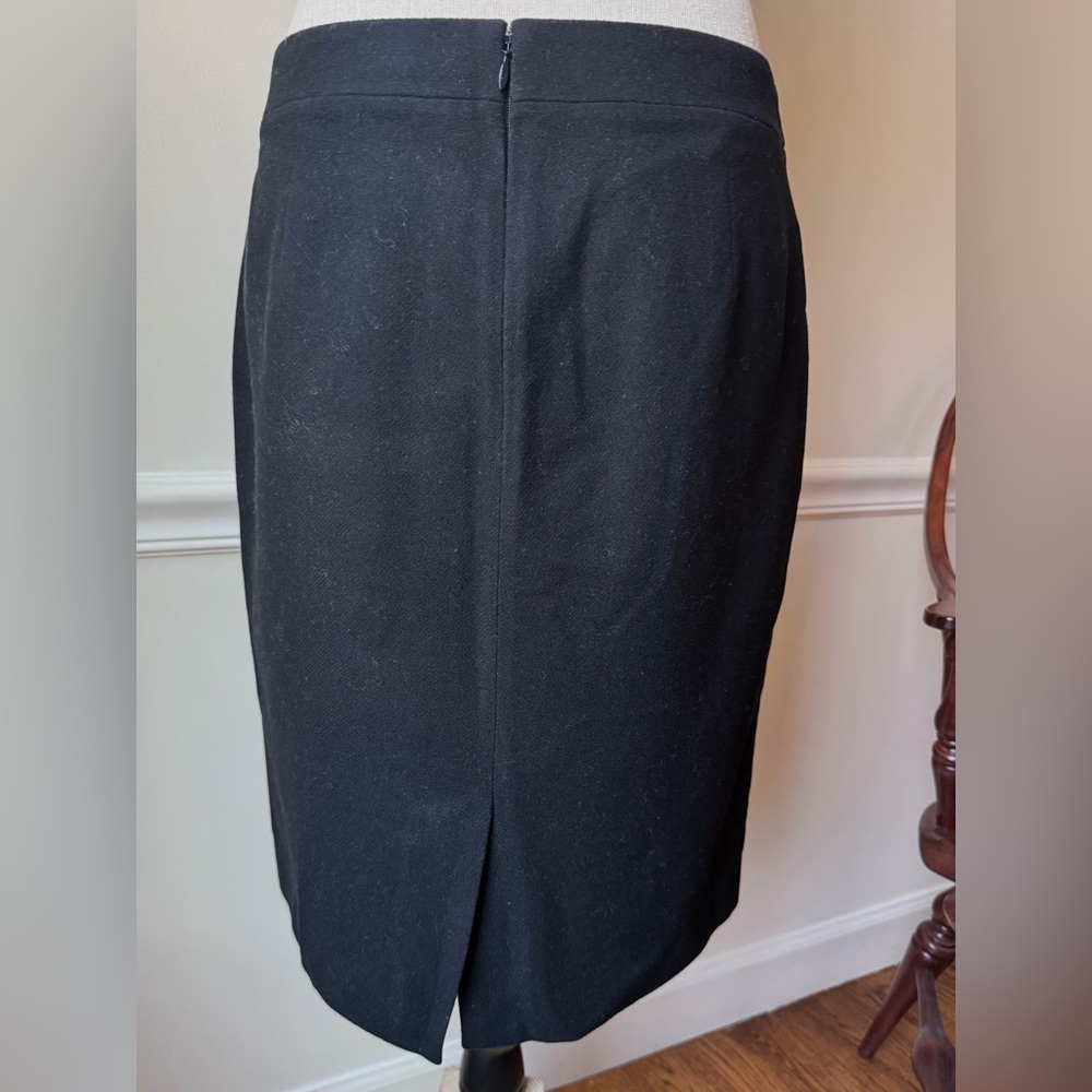 VTG J. Crew Wool Blend Black Pencil Skirt Size 6 - Picture 3 of 11